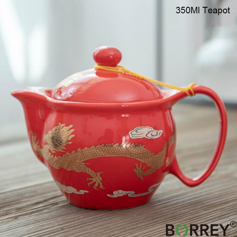 BORREY 350 мл керамический чайник для заварки фарфоровый чайник Цзиндэчжэнь с фильтром из нержавеющей стали чайник пуэр синий и белый чайный сервиз