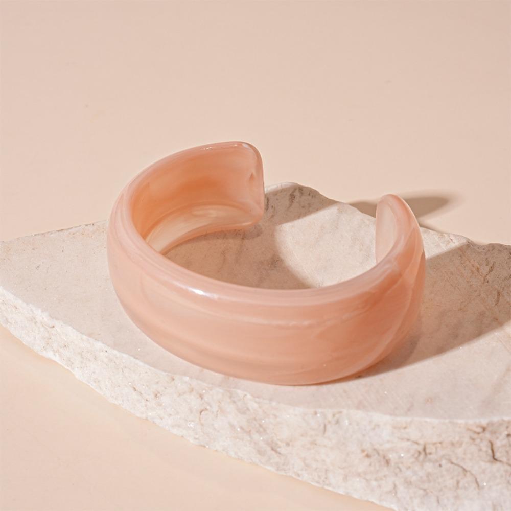 Hip Hop Acrylic Bangle Bohemian Retro Hand Ring Temperament Irregular Wide Bracelet  Women