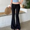 Summer Women's Pant  Sweet and Spicy Style Low Waist Black and White Colour Collision Lazy Feeling Micro Slim Casual Pants