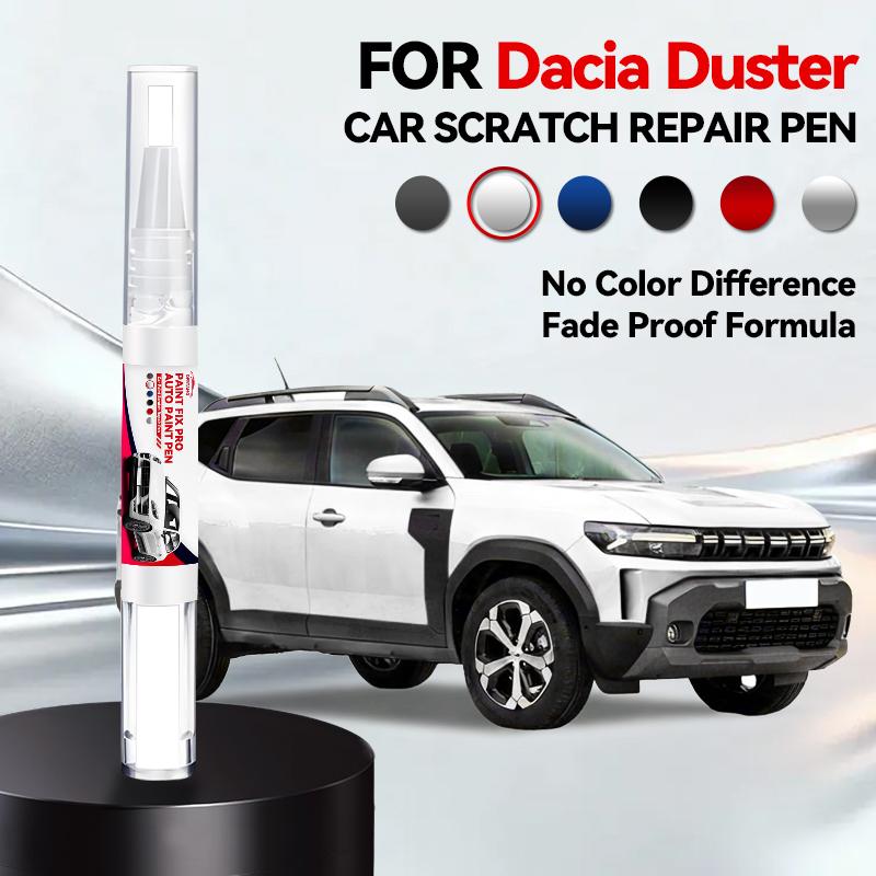 Ремонтный маркер для краски автомобиля для Dacia Duster 2010-2025, аксессуары для ремонта царапин краски, черный B20, оранжево-красный, синий, серебристый, белый