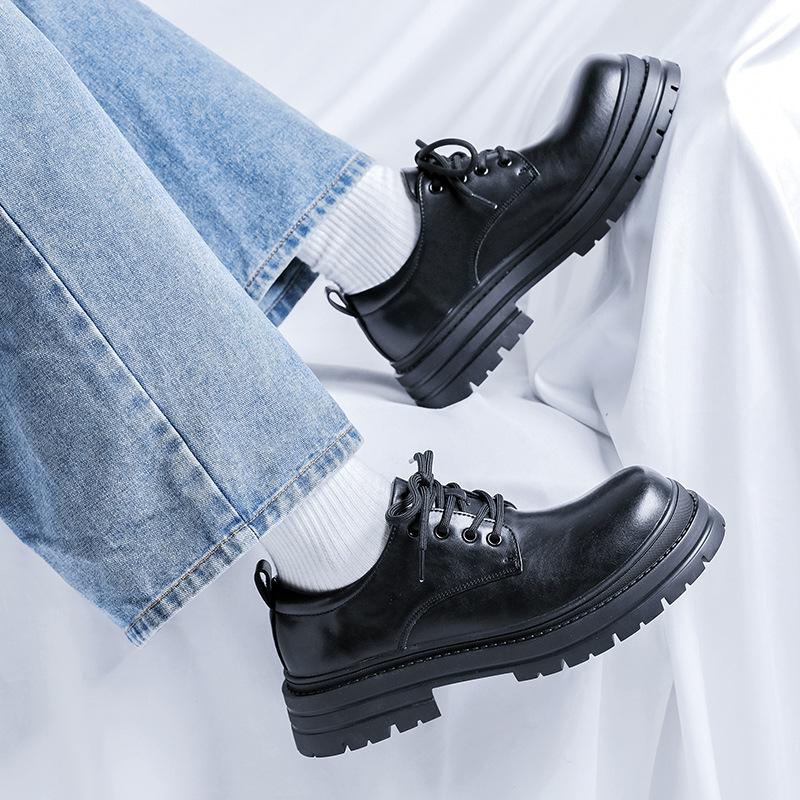Туфли дерби на платформе Paris, мужские, высокого класса, черные, увеличивающие рост, кожаные туфли, британские туфли с большой головой 14404-R