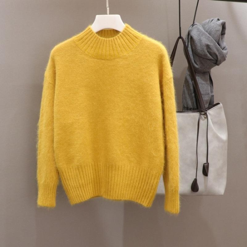 Базовый вязаный кашемировый свитер, женский пуловер, мягкий свитер, женская одежда, свободный повседневный женский джемпер, корейская мода