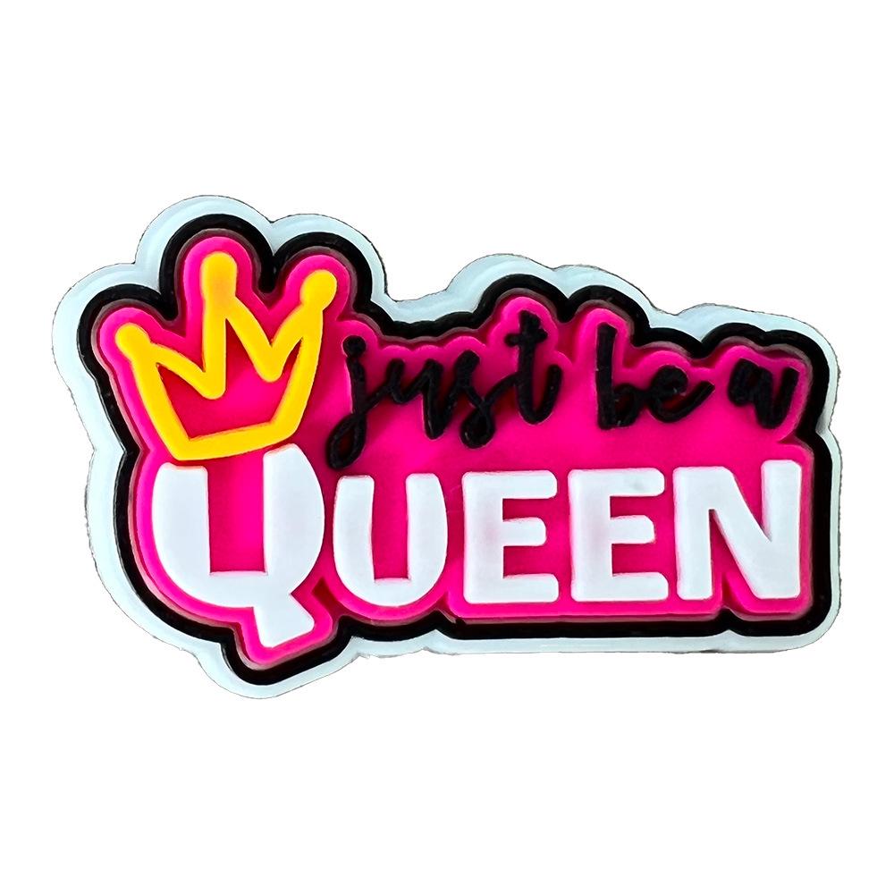 Серия фраз с буквами Мультяшные украшения для обуви-сабо: Милые ПВХ цветы и пряжки