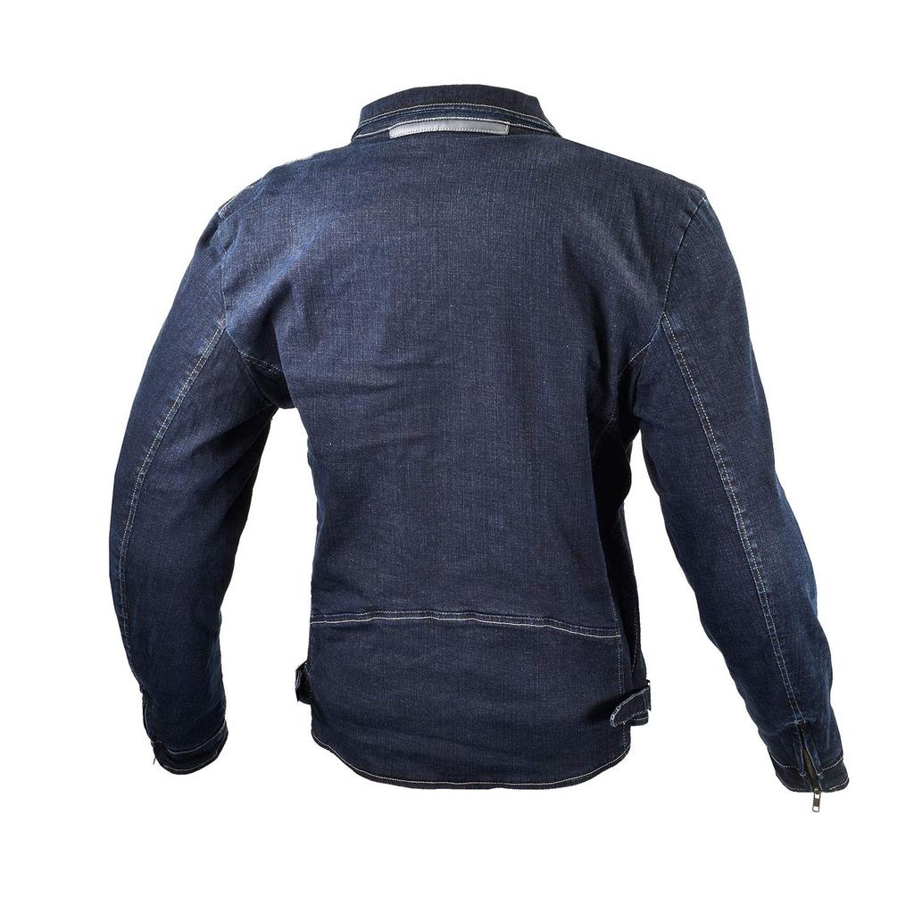 Мотоциклетная куртка Защитная джинсовая куртка Deep Indigo L для осени и стандарта CE Уровень 2 Защитные джинсы стандарта CE Материал стрейч