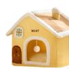 Cat House Activity Center Small Pet Shelter Washable Thickened Cushion Playing Hut Winter Cave