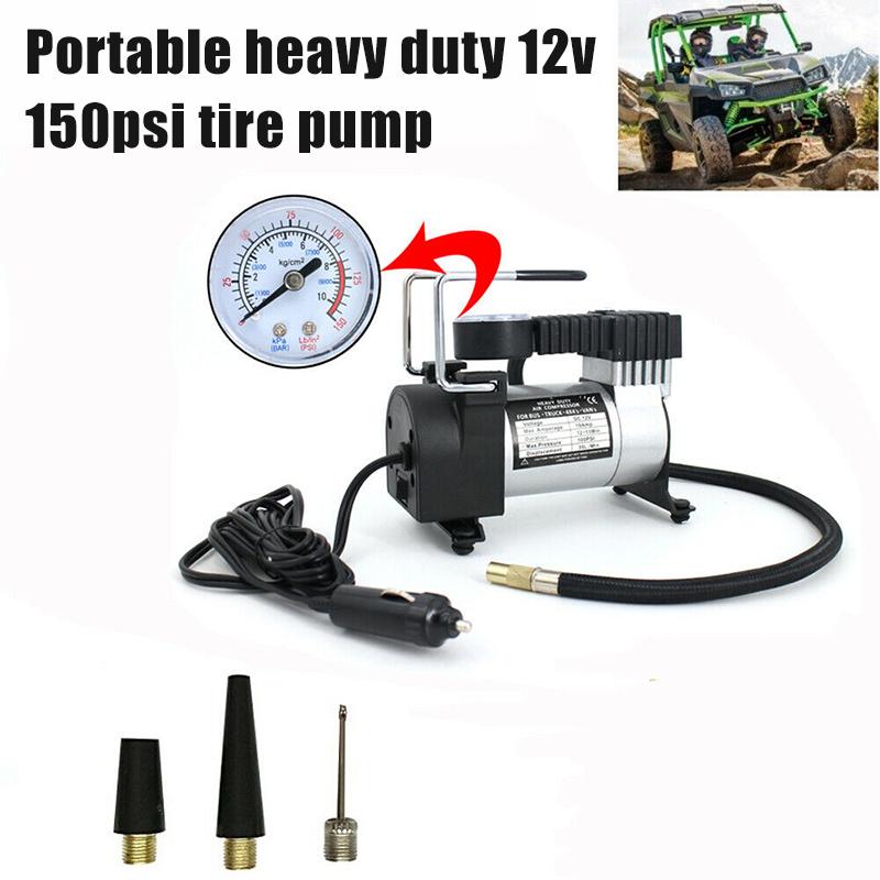 Portable Heavy Duty 12V 150PSI Air Compressor Pump Car Truck Tire Inflator for Bike