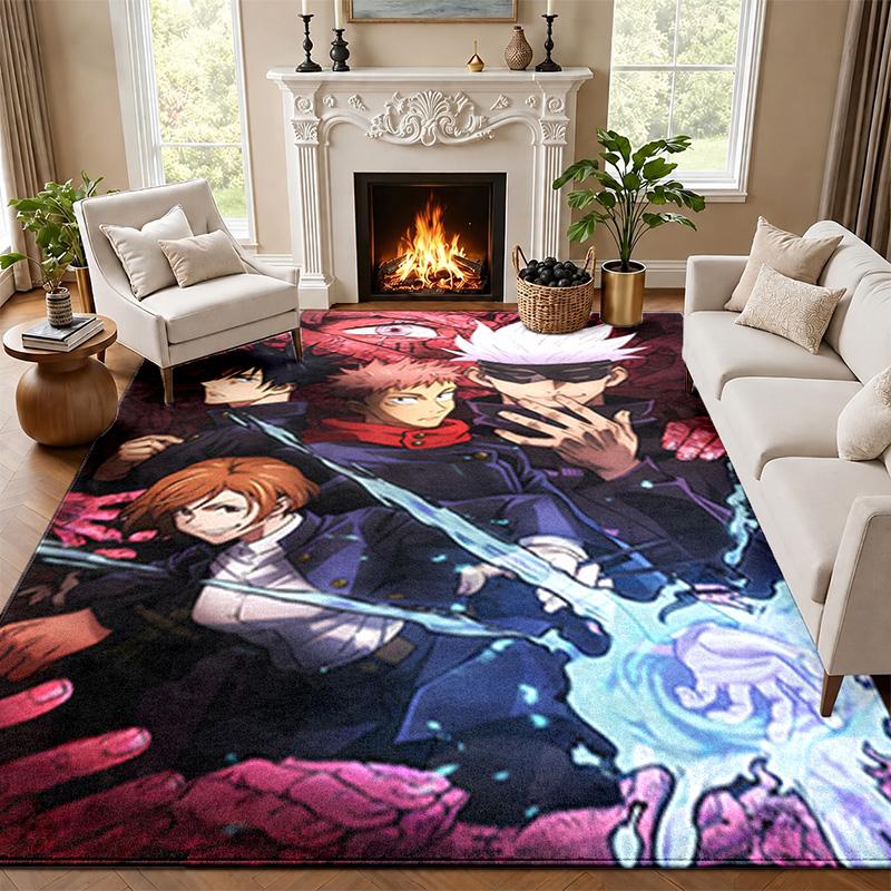 Jujutsu Kaisen Carpet Door Mat for Living Room or Bedroom Protective Mat Under Chair Office Decoration Christmas Gift Birthday Present