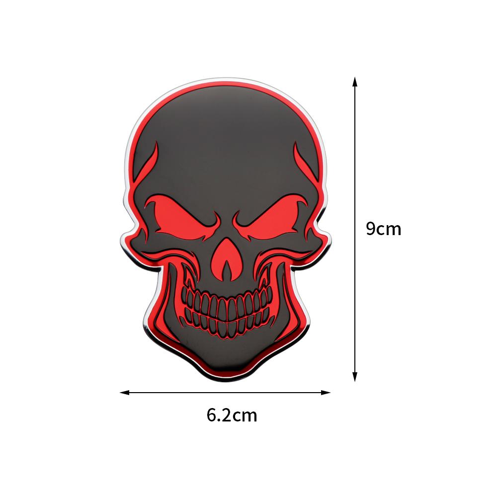 2026 3D Aluminium Skull Head Badge Stickers Car Door Fender Decal Rear Trunk Emblem Sticker Auto Accessories For Audi Benz BMW Kia