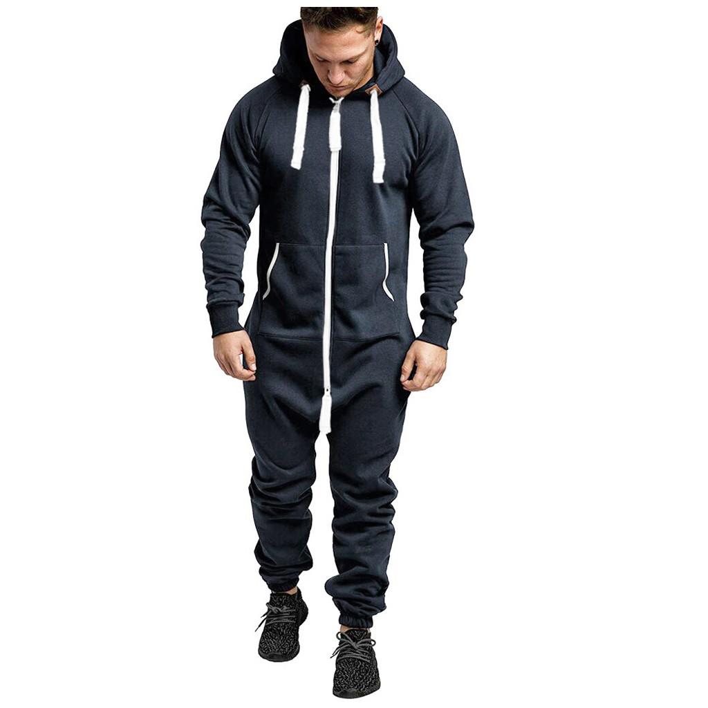 Мужской Худи с Цветными Вставками, Зимний Повседневный, с Принтом, на Молнии, Комбинезон с Принтом