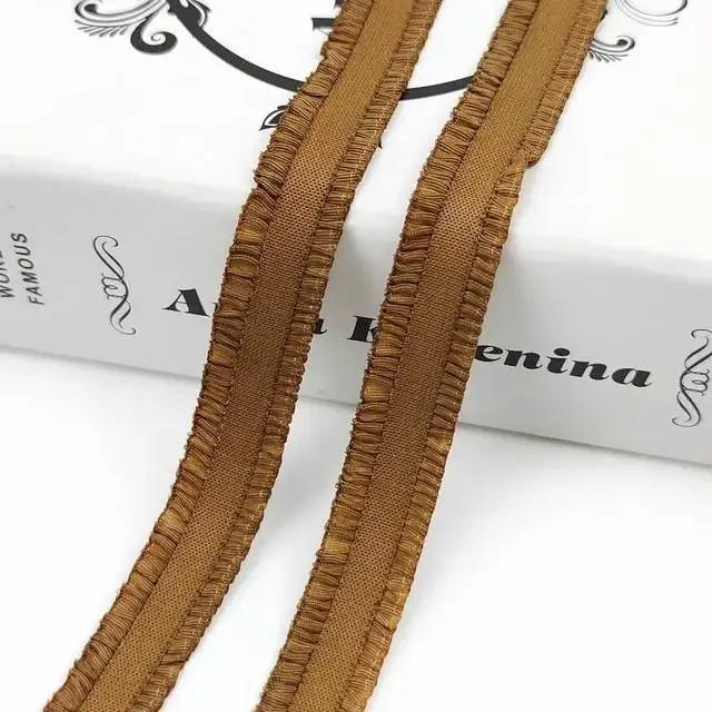 5/10 ярдов Meetee 12 мм эластичная лента с оборками, красочная плиссированная эластичная кружевная отделка, лента для головного убора, DIY швейные аксессуары для одежды