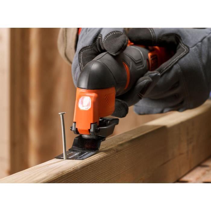 Outil multifonction oscillant BLACK+DECKER BDCOS18N - 18V - 8000 à 18000 osc/min - 18 accessoires - Nu