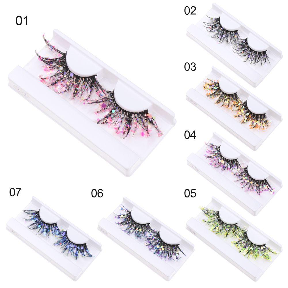 Sequin Glitter Powder Color Luminous Fake Lashes 3D False Eyelashes Nude Makeup Makeup Supplies