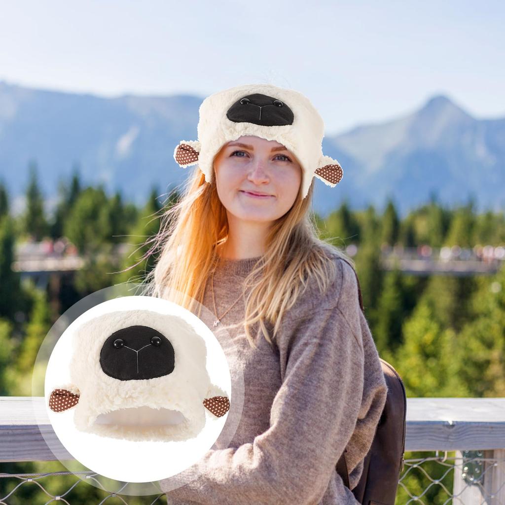 Шапка с овечьими ушками NOLITOY, Головной убор с овечьими ушками, Реквизит для косплея, Пушистая и легкая шапка с овечьими ушками для вечеринок, фотосессий и костюмов овец