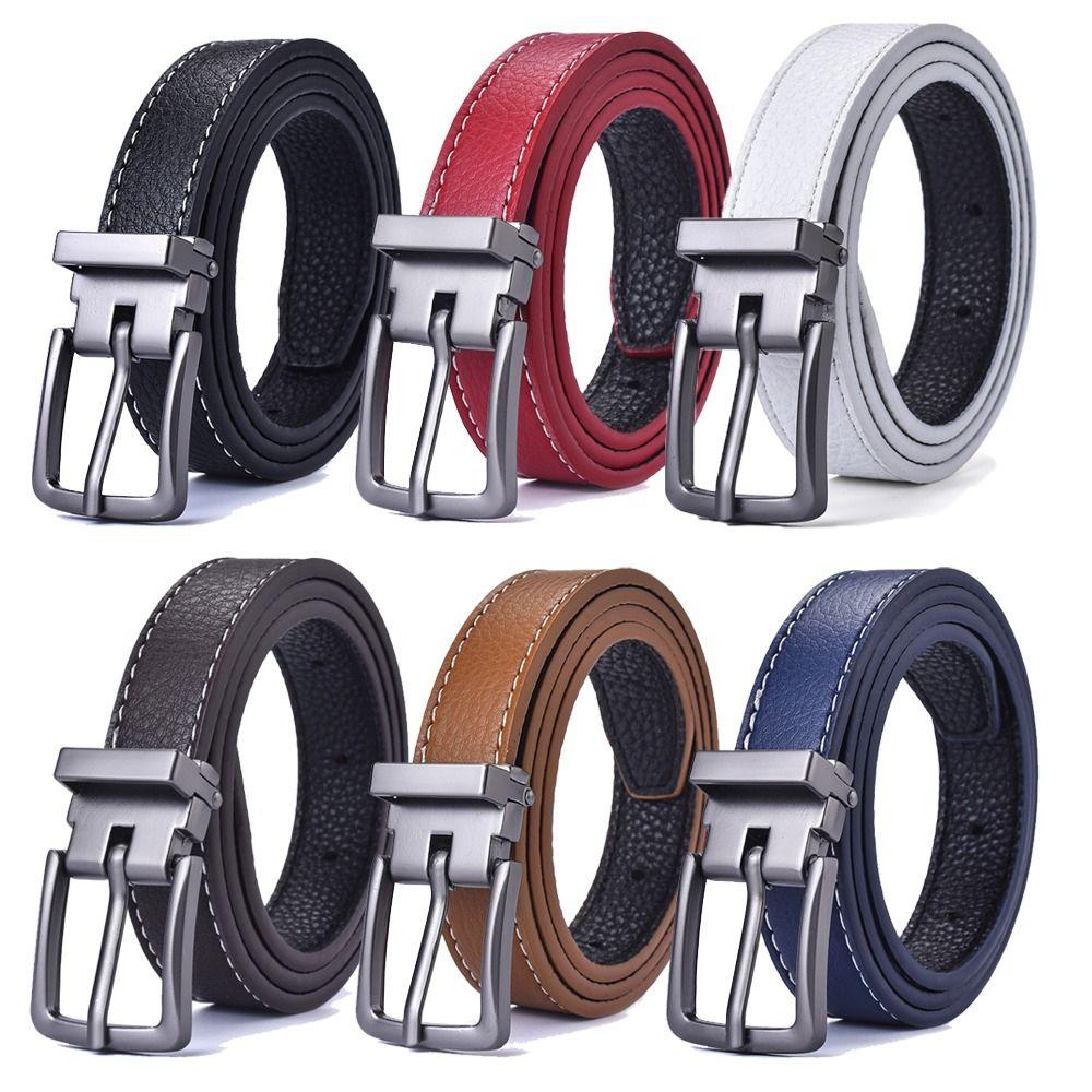 Design Retro Casual Children Leather Belt Thin Waist Strap Pin Buckle Waistband Trouser Dress Belts