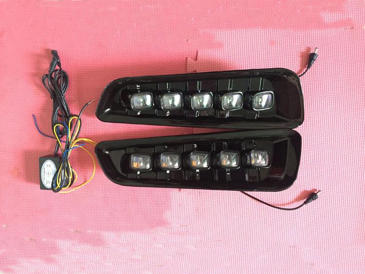 Ford F150 Raptor Fog & Daytime Lights with Turn Signal (2017-2020) - Two-Color Front Bumper Corner Light Mod Kit.