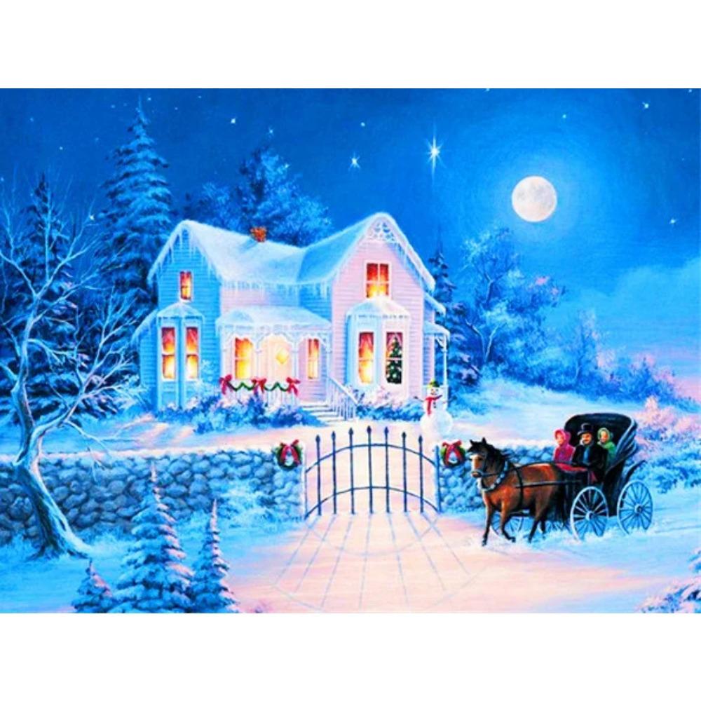 Алмазная живопись Art Full Drill Снеговик Алмазная картина Ручная работа Снежный день Diy Алмазная мозаика Картина Украшение дома Рождественский подарок