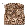 Женский жилет однобортный без рукавов с круглым вырезом, однотонный, с леопардовым принтом, на пуговицах, для поездок на работу, свиданий, повседневный, короткий, повседневный, пальто