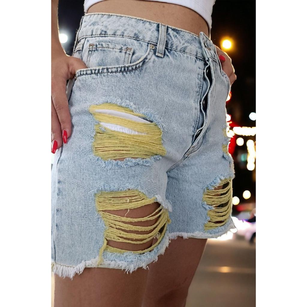 High Waist Torn With Liner Jeans Jeans Shorts