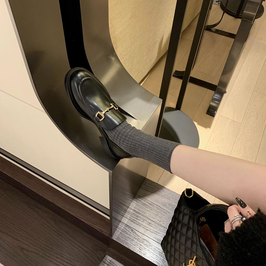 Найди второй волосок! Виноградная мать та же обувь британский стиль ретро маленькие кожаные туфли пряжка-лошадь кожаные лоферы одинарная обувь женская весна