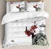 Flower Bedding Set For Bedroom Bed Home Oriental Backdrop Sakura Blossom Japanese Cherry Duvet Cover Quilt Cover And Pillowcase