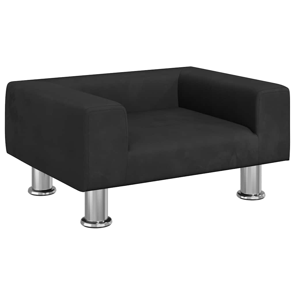 Dog Bed Black 50 x 40 x 26.5 cm Velvet