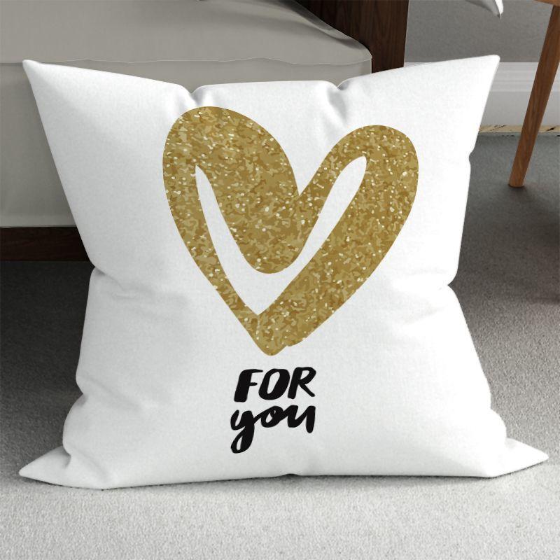 Romantic Couple Wedding Decorative Sofa Pillows: Minimalist Double-Sided Printed Square Pillow Covers (Includes Pillow Insert)