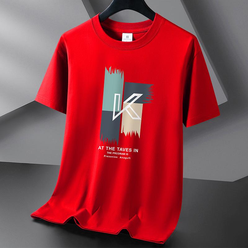 KK 10 Colors Pure Cotton Men T-shirt Round Neck Short Sleeve Loose Mans Tee Shirt S-6XL