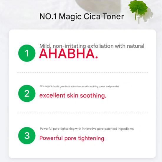 Blanc Nature Сертифицированный веганский ультрабыстрый успокаивающий тоник Magic Cica, 200 мл, 1 шт.