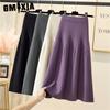 GMXIA Women's Fashion Casual Solid Color Print Summer Spring Skirt