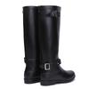 Fashion 2024 New Tall Buckle Rain Boots Women Waterproof Punk Style Zipper Tall Boots Female Shoes Work Knee High Boots Plus Size 36-41