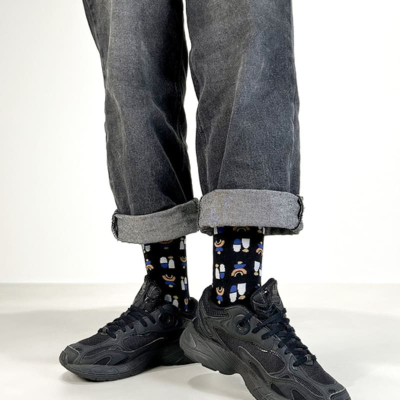 YELLOWSOCKS TOTEM BLACK