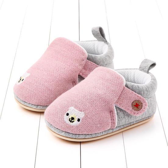 Весенне-осенние нескользящие туфли с 2 волшебными пастами для маленьких мальчиков и девочек с медвежьим принтом для малышей