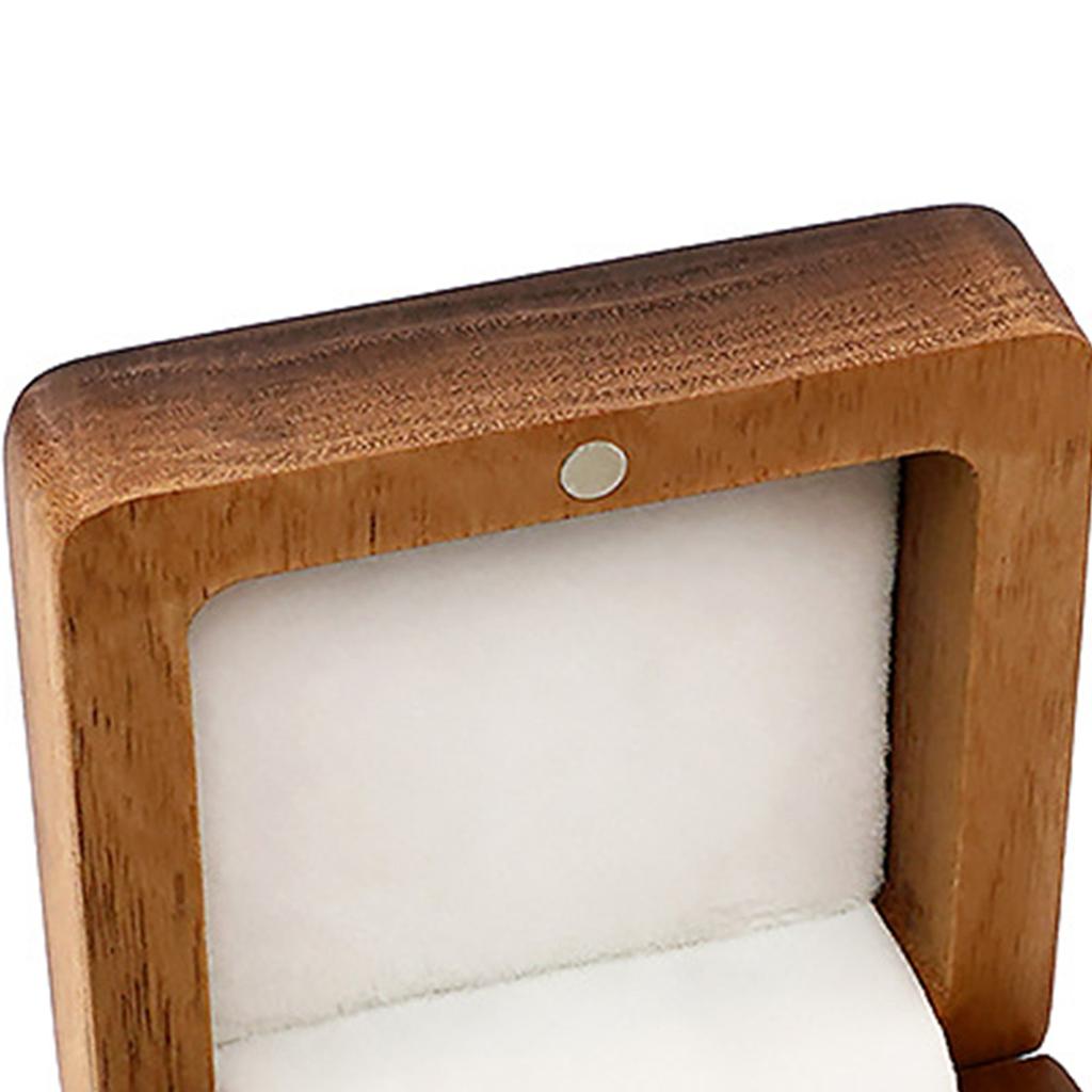 Retro Wedding Ring Box Portable Elegant Wooden Ring Storage Case for Ceremony Engagement Proposal