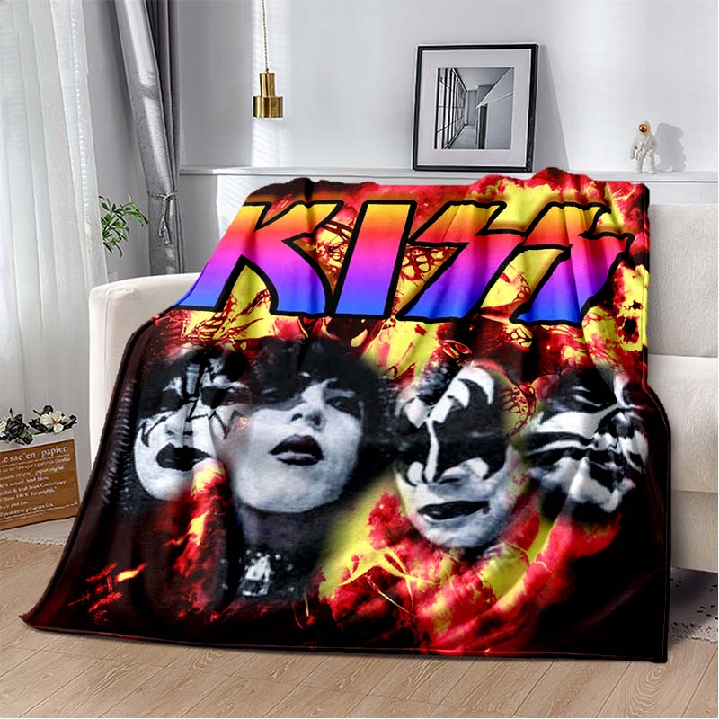 Плед с узором группы KISS Легкий плед для гостиной, спальни, детской комнаты Теплый плед Рождественский подарок