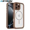 KEYSION Прозрачный матовый магнитный чехол для MagSafe для iPhone 15 16 Pro Max 16 Plus Силикон+ПК Утолщенная рамка Ударопрочный чехол для телефона