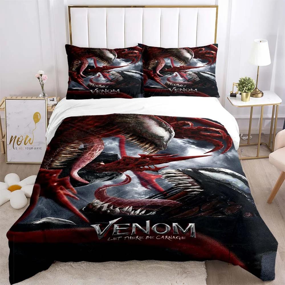 Cartoon Duvet Cover Venom Pillowcase Bedding Set Adult Boy Girl Bedroom Decoration Children Single Double Large Size