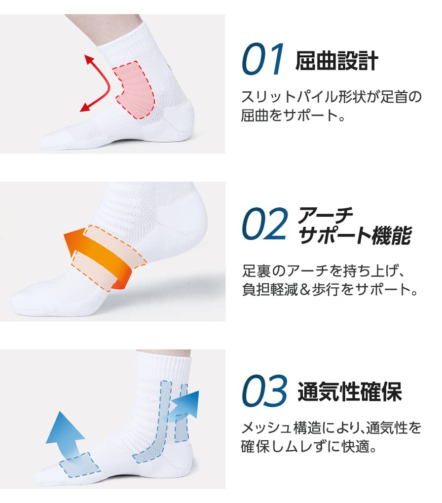 Phiten Sports Socks Navy Semi-Long 22~24cm