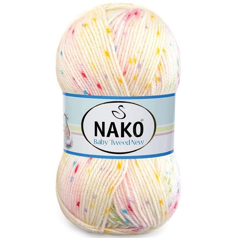 Трикотажная пряжа Nako Baby Tweed New Premium, 4 шара, 230 метров (100гр)-Мяч для ручного вязания - Разноцветный - Хобби - Акриловый жилет премиум-класса - Шарф - Шапочка - Пинетки - Сделай сам