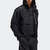 Adidas Спортивная куртка с капюшоном с логотипом, мужская верхняя одежда, черная HE9904
