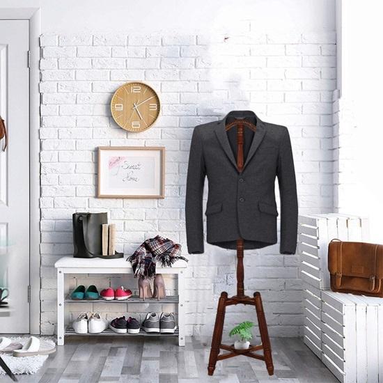 Деревянная вешалка для пальто или вешалка для одежды, вешалка для одежды для спальни, офиса, прихожей и прихожей