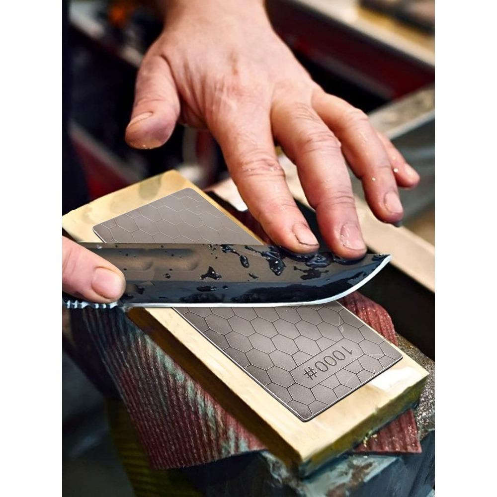 Алмазный точильный камень зернистостью 600/800/1000, точильный камень для ножей с очень мелкой/грубой пластиной и нескользящей основой