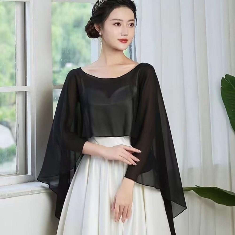 All Match Thin Wide Chiffon Shawl Sunscreen Wedding Scarves Shawl Women Pullover Wraps  for Women
