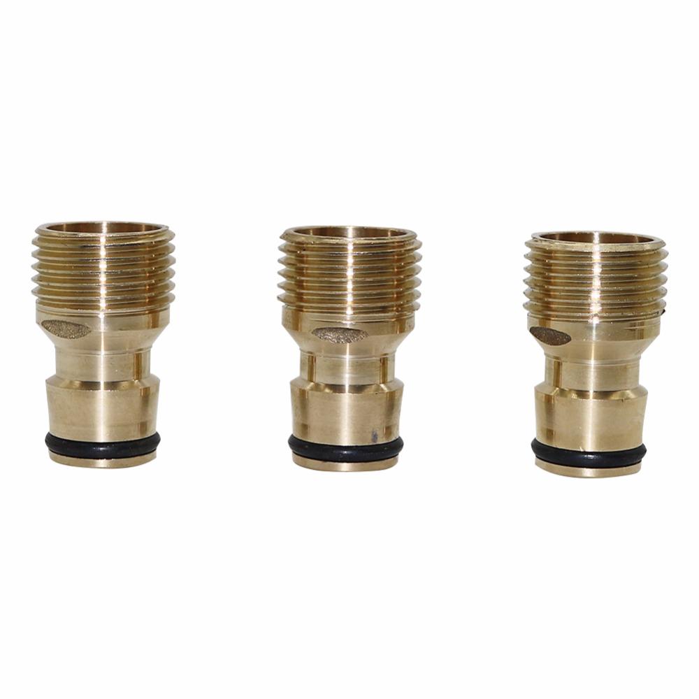 2 pcs 1/2" Male Thread Copper Quick Connectors joints Car Washing Tube Fittings Home Garden Homebrew Watering irrigation tool