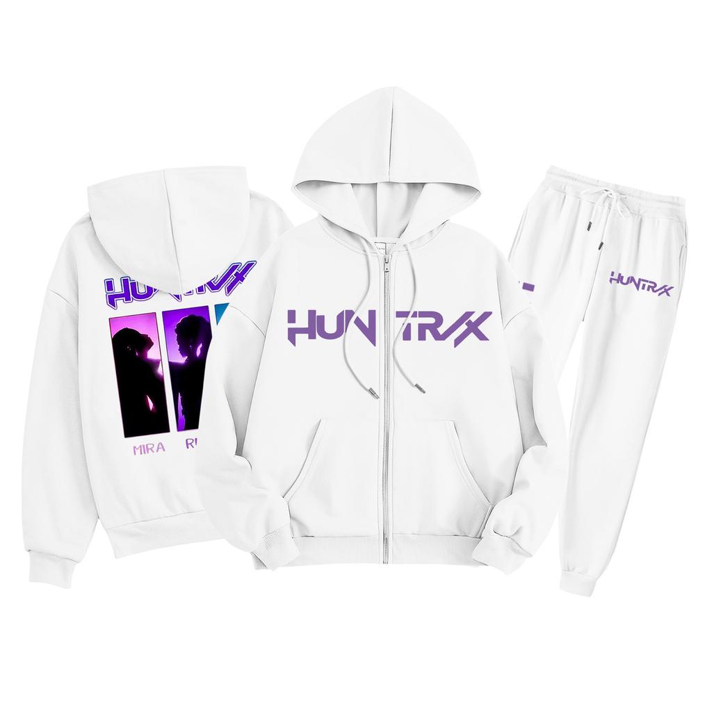 Детская мода Толстовка с капюшоном на молнии с длинными рукавами и спортивные штаны Однотонный комплект толстовки с карманами