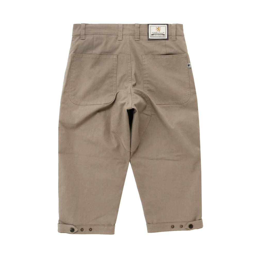 Kapelmuur Cycling Casual Unisex Cotton Blend Cropped Pants with Belt and Pad Removal System Size XS Pants, Hem, Compatible, Beige,