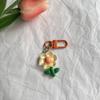 Colored Flowers Key Chain Transparent Flowers Pendant Key Ring Backpack Charms Car Decoration Bag Accessories