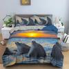 Dolphin Bedding Set Animal Pattern Comfortable Duvet Quilt Cover Pillowcase Bedding Set Children Bedroom Decoration Home Textile
