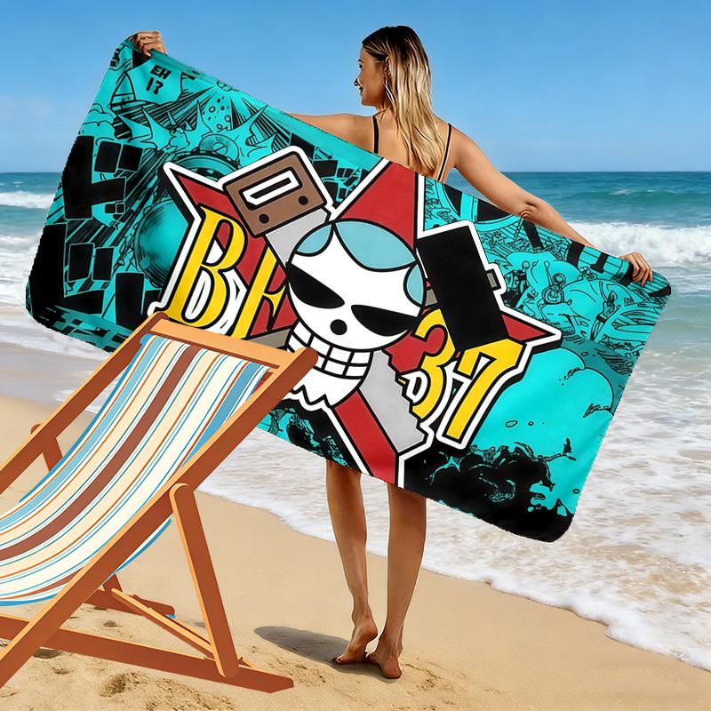 One Piece6 Print Beach Towel, Large Soft Quick Dry Towel for Beach Camping Swimming