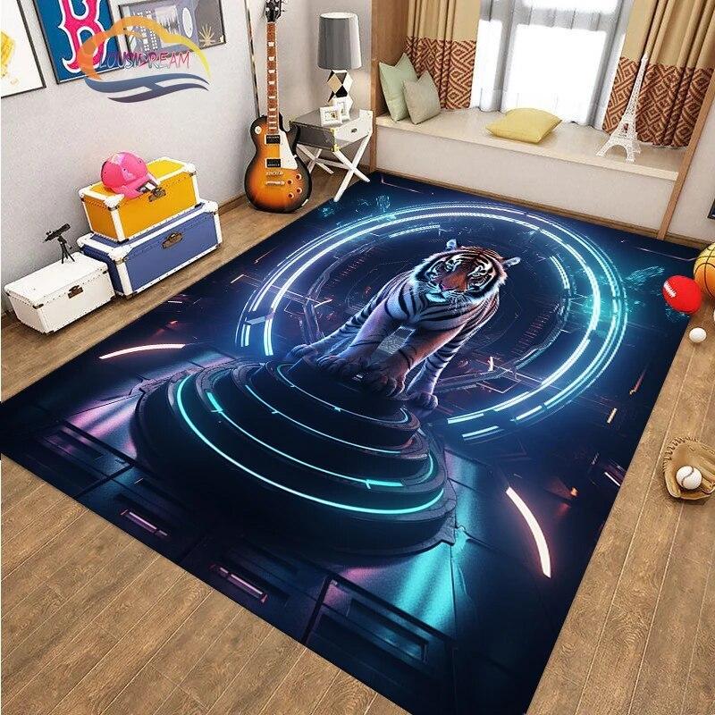 Коврик для пола с изображением животных, крутой тигр, модный ковер с рисунком для украшения дома, подарки, нескользящий коврик для гостиной и детской кровати
