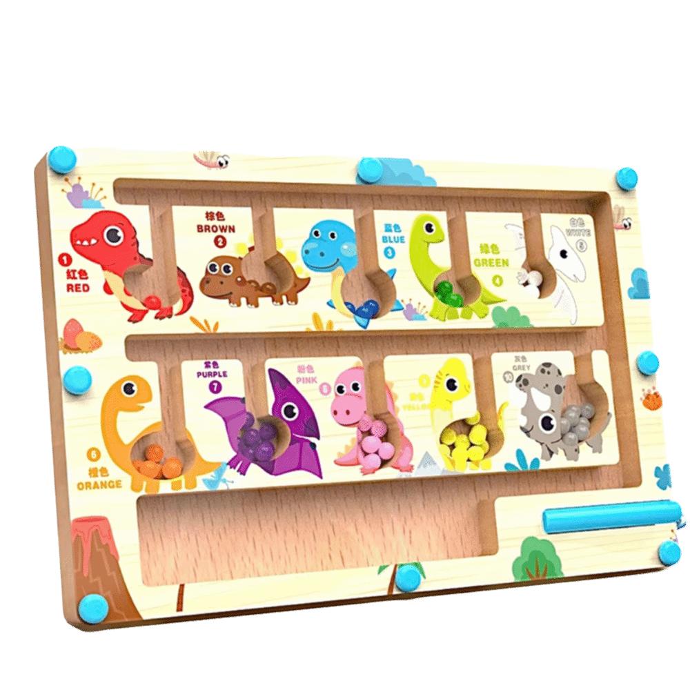 Walking Ball Magnetic Digital Beads Wooden Puzzle Activity Board  Attention Training Games